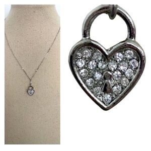 Lock My Heart Silver Tone Necklace - Made with Crystals from Swarovski - NWOT